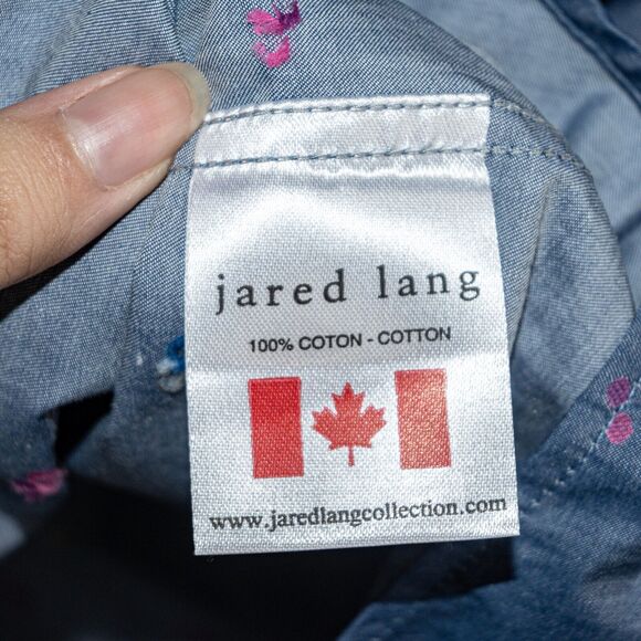 Jared Lang Button up Shirt Blue with color specs Cotton Size 2XL - Picture 7 of 7